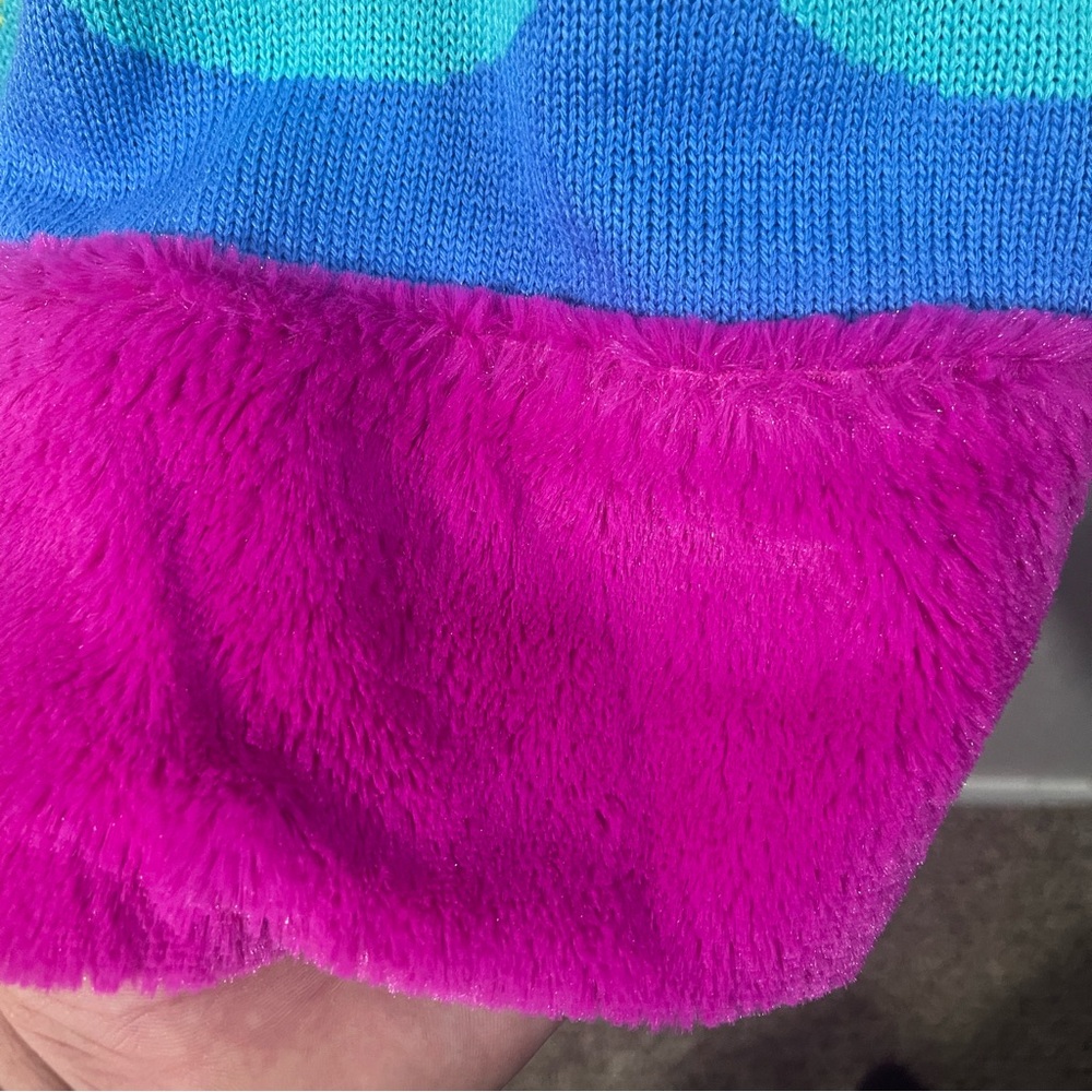Trolls World Tour Trolls Girl's Poppy Sweater Knit Dress (Blue/Pink, 7-8) - Picture 9 of 14